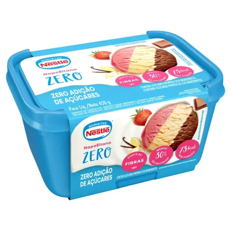 Sorvete Nestle 900ml Napolitano Zero Acucar