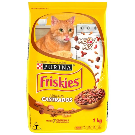 Racao gatos friskies adulto castrados carne 1kg