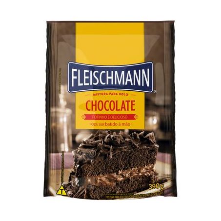 Mistura para Bolo em Pó Fleischmann Chocolate Sachê 390gr