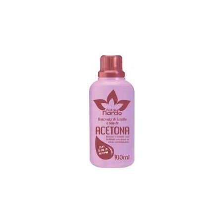 Removedor esmalte à base de acetona gotas nardo com óleo de argan 100ml