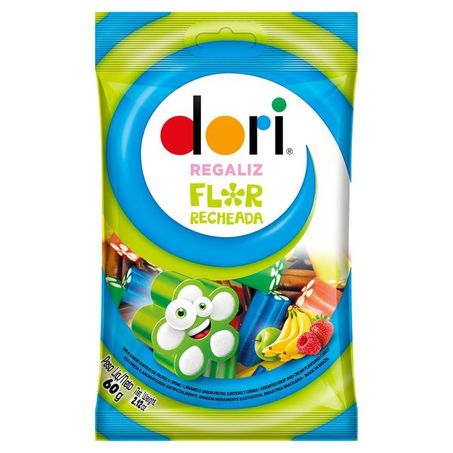 Bala dori gelatina 60g regaliz flor recheada