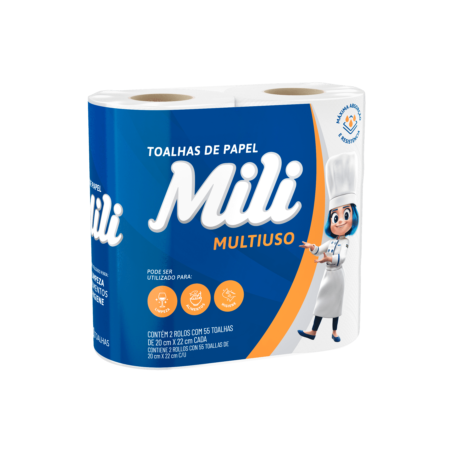 Toalhas de papel multiuso mili com 2 rolos