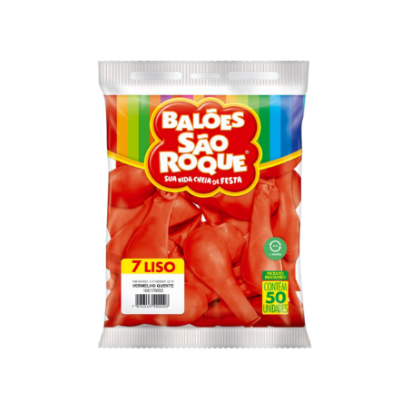BEXIGA LISA VERMELHA N7 C/50UN
