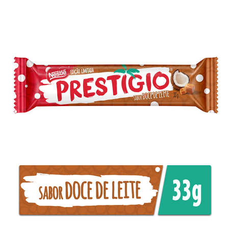 Barra de Chocolate Prestígio Sabor Doce de Leite 33G Edição Limitada