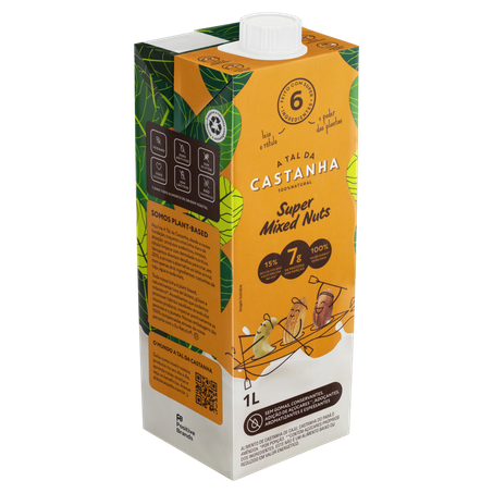 Bebida Castanha-do-Pará e Amêndoa Super Mixed Nuts sem Adição de Açúcar A Tal da Castanha Caixa 1l 360-2