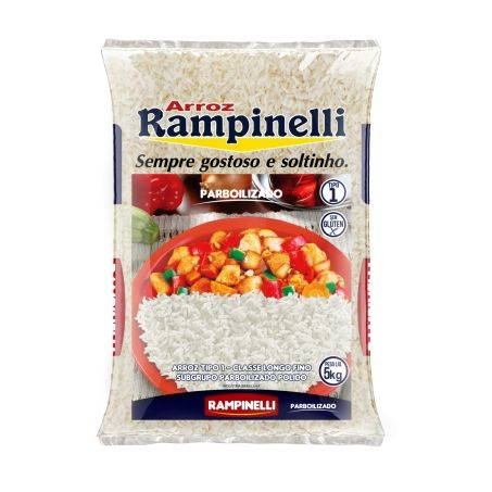 Arroz Parboilizado Rampinelli Embalagem 5KG