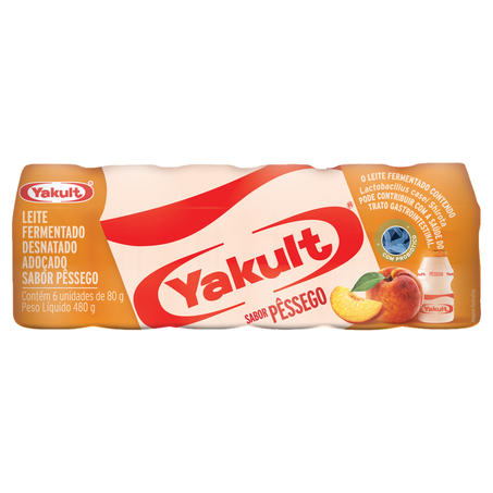 Leite Fermentado Yakult Pêssego 480g c/6