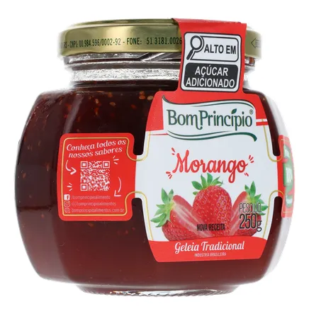 Geleia Bom Princípio Tradicional Morango Pote de Vidro 250gr 360-33