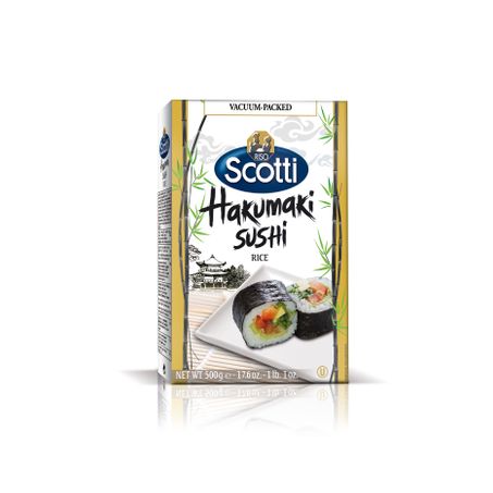 Arroz arredondado para sushi hakumaki scotti 500g