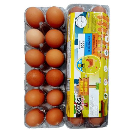 OVOS CANTINHO DOS OVOS VERMELHO GRANDE BANDEJA C/12UNID