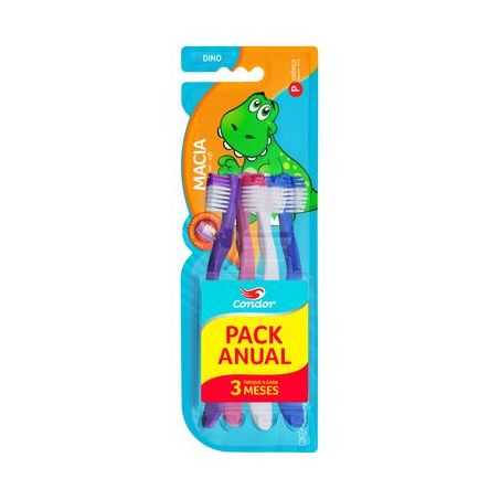 CONDOR ESCOVA DENTAL DINO 4 PACK                  