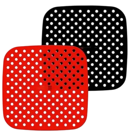 Tapete Esteira Culinário Silicone Quadrado Para Air Fryer / Fritadeira Elétrica 21CM