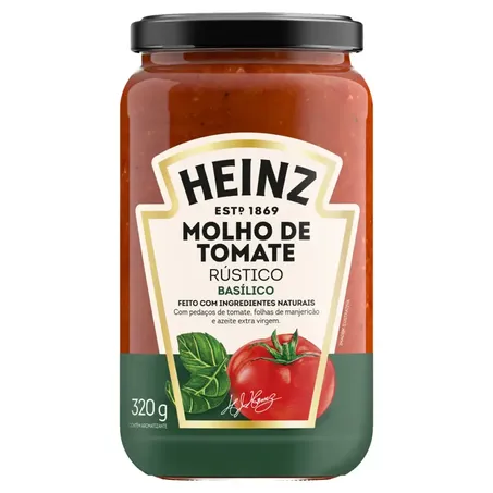 Molho tomate rustico heinz basilico 320gr