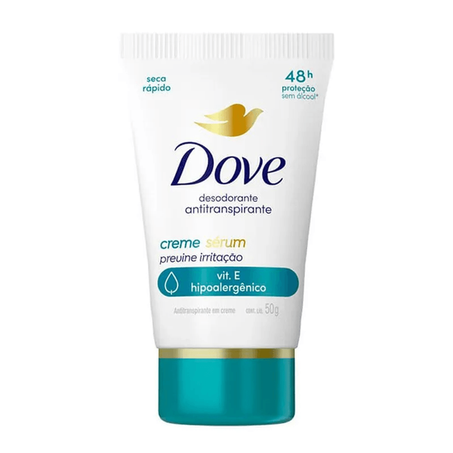 Antitranspirante Creme Dove Sérum Previne Irritação Frasco 50gr