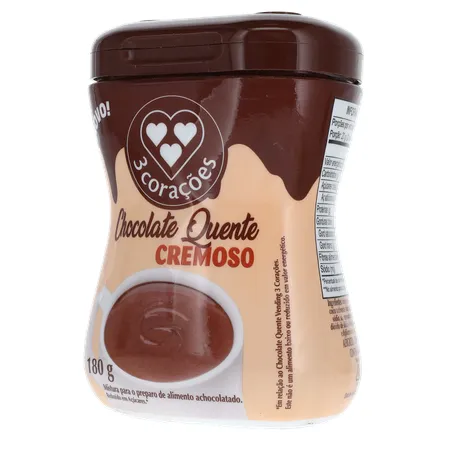 Achocolatado Pó Chocolate Quente 3 Corações Pt 180g 360-3