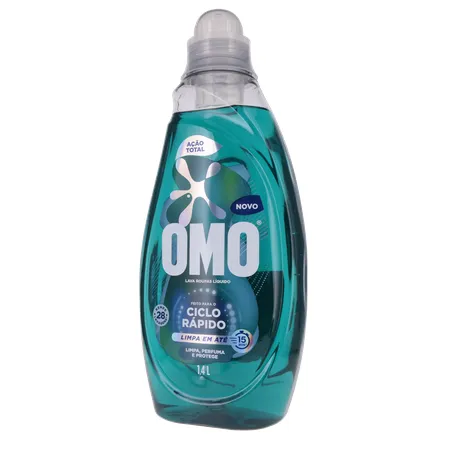 Lava Roupas Líquido Omo Ciclo Rápido Ação Total 1,4l 360-2