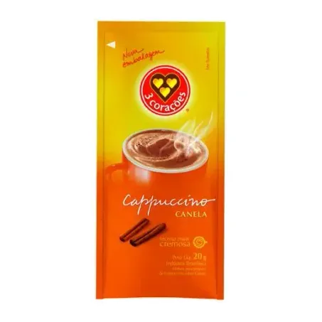 Cafe 3 coracoes cappuccino c/canela sache 20g