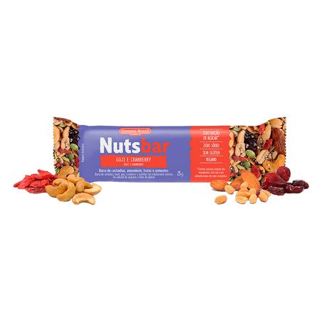 BARRA DE NUTS GOJI E CRANBERRY ZERO SÓDIO NUTSBAR