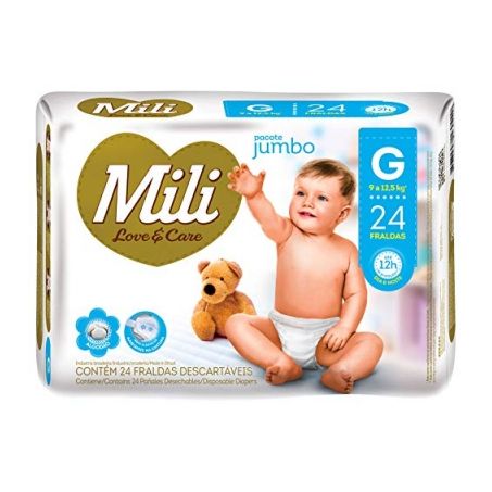 FRALDAS MILI JUMBO LOVE CARE G 24 UNIDADE