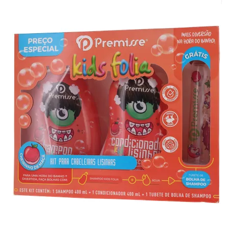 Kit infantil premisse lisos shampoo 400ml + condicionador 400ml 360-1