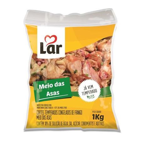 Meio Da Asa de Frango Lar Temperado Congelado 1KG