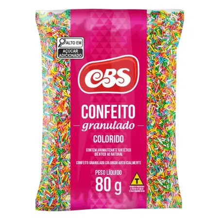 Confeito cbs 80g colorido