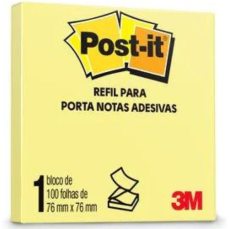 Esc bloco recado post it adesivo 76x76mm c/90f