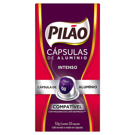 Cápsula Pilão 52g - Lungo 08 - Com 10 Unidades na Caixa