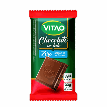 CHOCOLATE BARRA AO LTE ZERO ACUCAR VITAO 22G