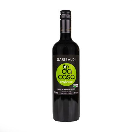 VINHO DE MESA TINTO SECO ORGÂNICO 750ML DA CASA