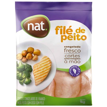 Frango Congelado Nat Filé de Peito 1KG