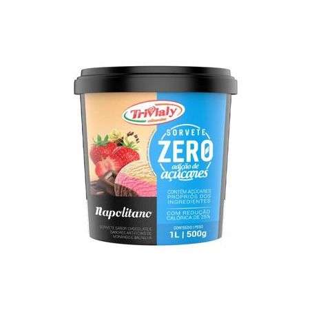 Sorvete Trivialy 1l Zero Napolitano