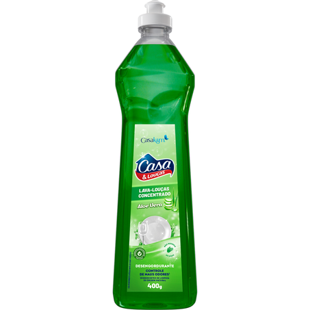 Detergente Louças Casa & Louças Líquido Aloe Vera 400ml 
 
