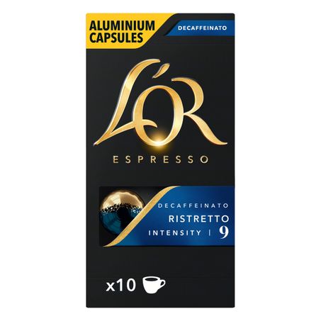 Café em cápsula torrado e moído espresso ristretto descafeinado l'or