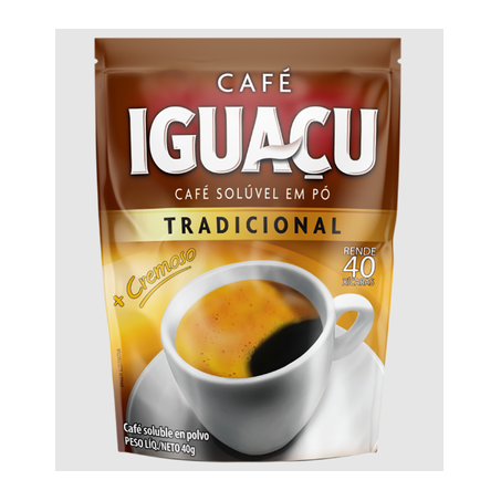 Café Solúvel em Pó Iguaçu Tradicional Sachê 40gr