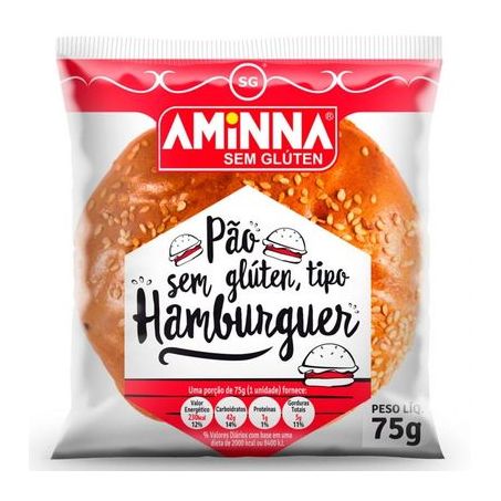 PÃO AMINNA TIPO HAMBÚRGUER SEM GLÚTEN 75 G