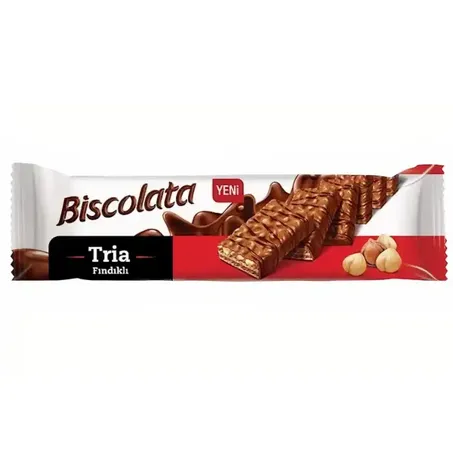 Biscolata Biscoito Tria Wafer Chocolate Com Avelã 100G