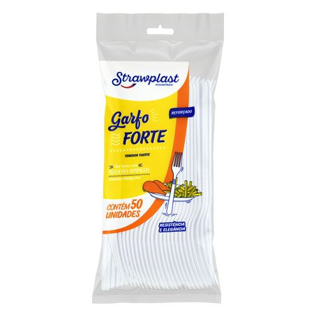 GARFO DESCARTÁVEL REFEIÇÃO FORTE BRANCO STRAWPLAST