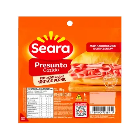 Presunto Cozido Seara 180g Fatiado