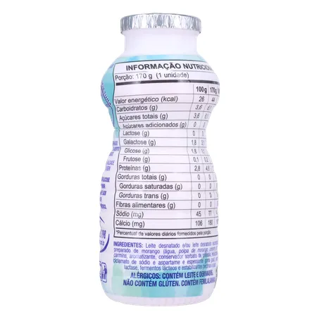 Bebida Láctea Fermentada Batavo Pense Zero Morango 170g 360-17