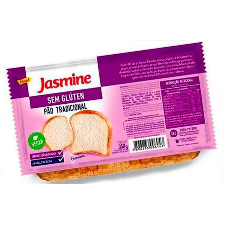 PÃO JASMINE TRADICIONAL S/GLÚTEN 350G