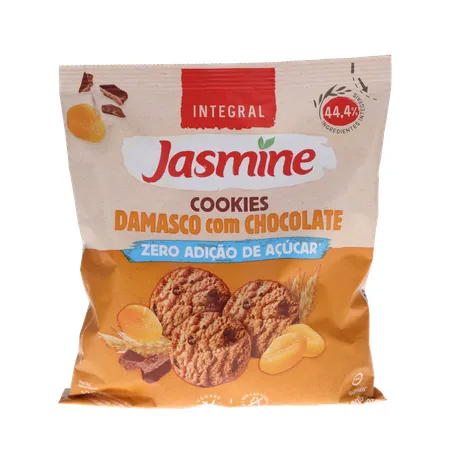 BISCOITO JASMINE COOKIES ZERO AÇÚCAR DAMASCO C/CHOCOLATE 120G