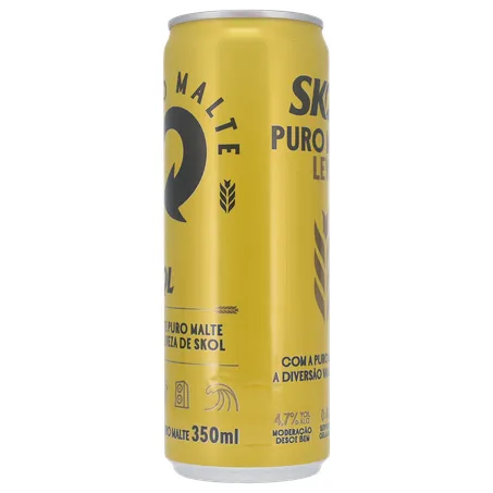 Cerveja Lager Skol American Premium Puro Malte Lata 350ml 360-6