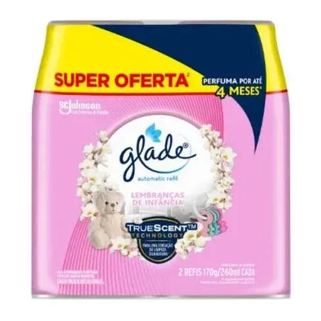 Pack Odorizador de Ambiente Lembranças de Infância Glade Automatic Frasco 2 Unidades 260ml Cada Refil