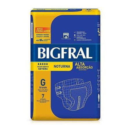 Fralda bigfral noturna g c/7