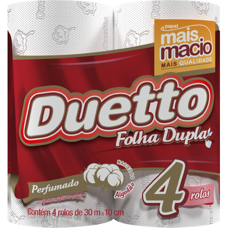 Papel higienico duetto perfumado 30mt 4 rolos