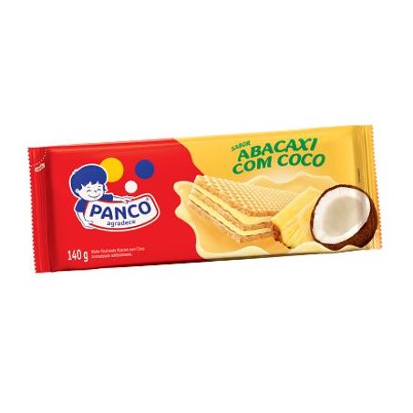 Biscoito Wafer Panco Abacaxi com Coco Pacote 140G