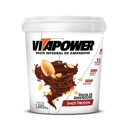 Pasta de Amendoim Vitapower Shot Protein 1kg