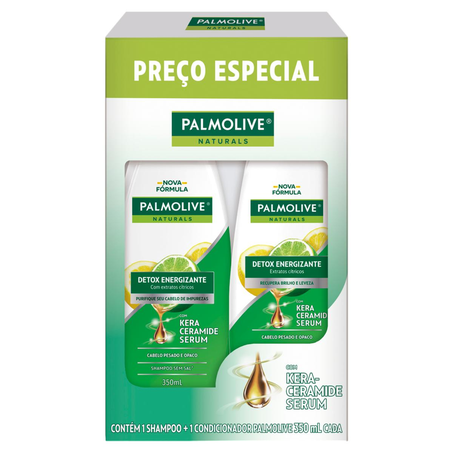 Conjunto Palmolive 350ml - Shampoo + Condicionador - Detox - Preço Especial