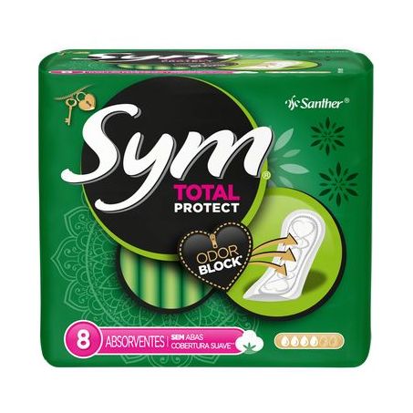Absorvente Sym Total Protect Suave S/ Abas C/ 8UN
